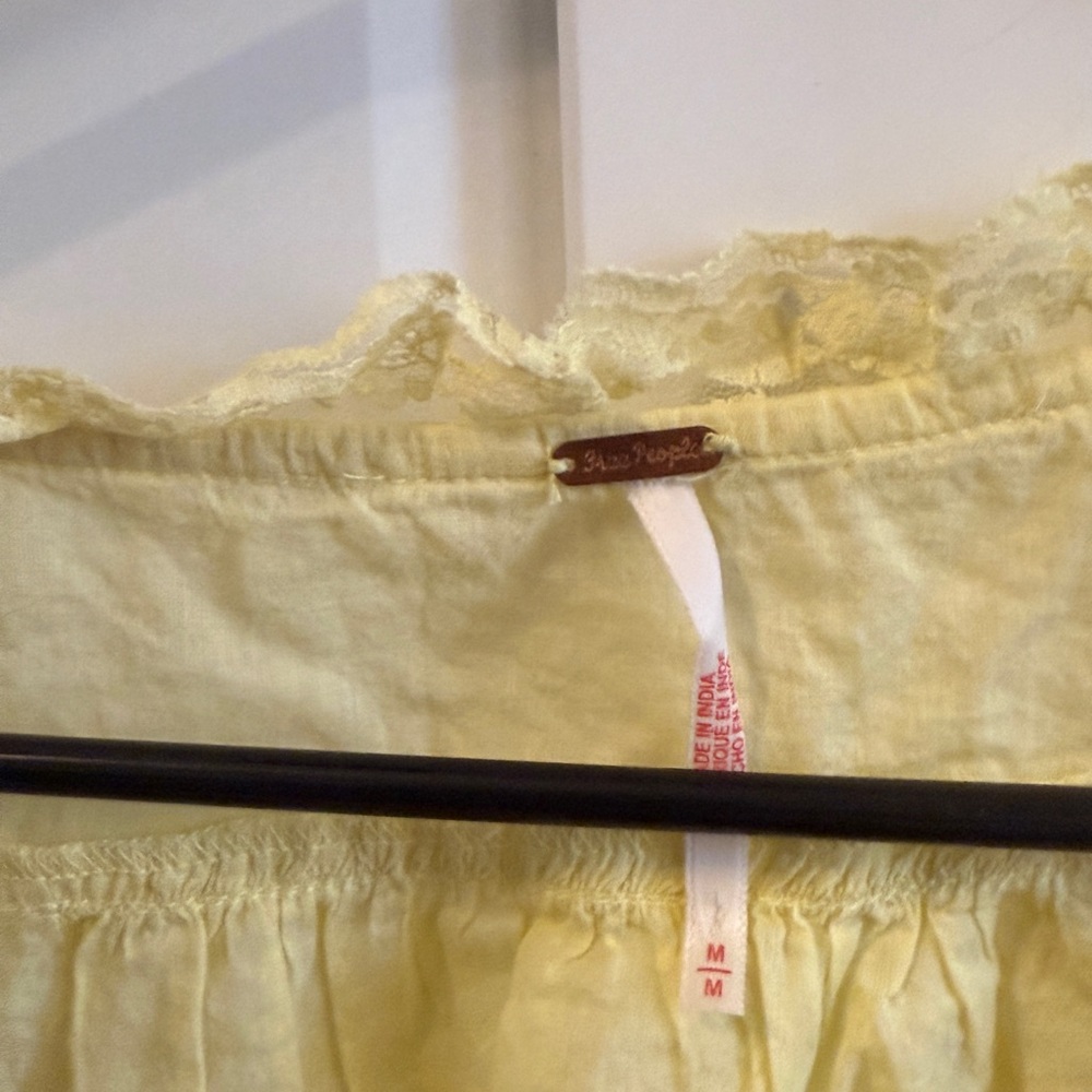 Free People Yellow Lace Detail Blouse - Picture 7 of 7